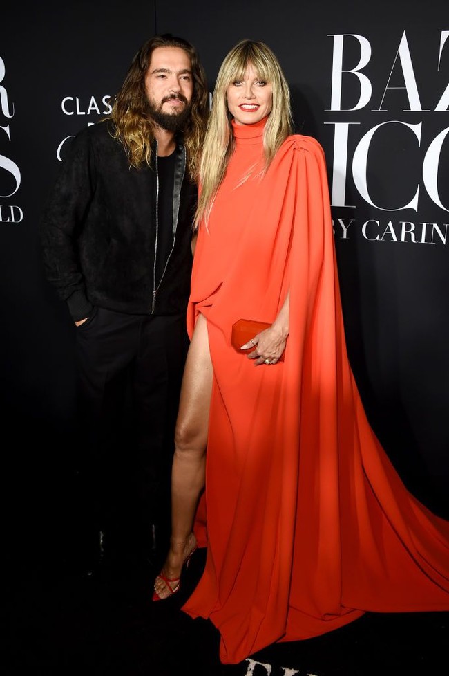 Heidi Klum dan Tom Kaulitz akhirnya tampil perdana sebagai sepasang suami istri di red carpet ketika menghadiri acara Harpers Bazaar Icon Party 2019 di The Plaza, New York City, AS, Jumat (6/9/2019). Sejoli ini menikah di Capri, Italia, pada awal Agustus lalu. (Foto: Getty Images)