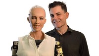 Robot ini pernah berbincang dengan Perdana Menteri Malaysia Mahathir Mohammad hingga presenter AS Jimmy Fallon. Hanson Robotics/Istimewa.