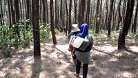 Kebanyakan warga yang mengambil air di tengah hutan itu adalah kaum wanita. 