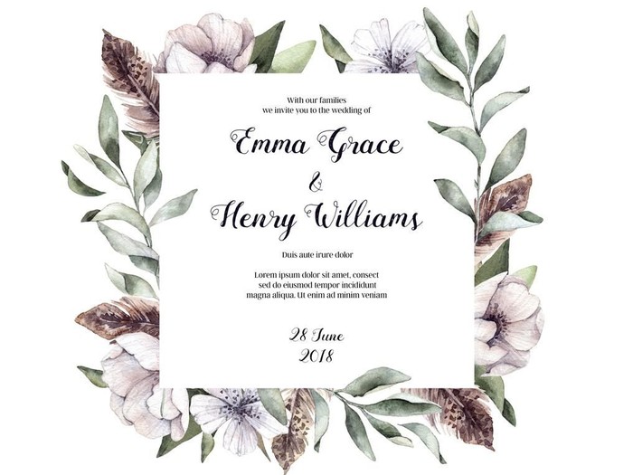 undangan pernikahan Cherry Blossom Wedding Invitation Set