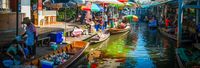Floating market di Thailand.