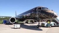Jet pribadi Profit Hunter E195-E2 oleh Embraer dari Brasil ini juga jadi sorotan dalam pameran MAKS (CNN)
