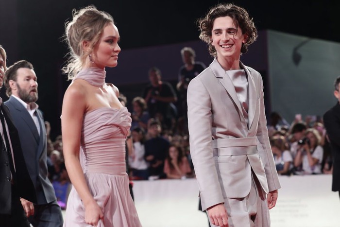 VENICE, ITALY - SEPTEMBER 02:  Lily-Rose Depp and Timothee Chalamet attend The King red carpet during the 76th Venice Film Festival at Sala Grande on September 02, 2019 in Venice, Italy. (Photo by Vittorio Zunino Celotto/Getty Images)