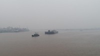 Tak hanya di pulau Sumatera, Kabut asap juga menyelimuti wilayah Pontianak, Kalimantan Barat. Antara Foto/Rana Larasati.
