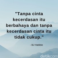 Tanpa cinta kecerdasan itu berbahaya dan tanpa kecerdasan cinta itu tidak cukup. Foto: dok. detikcom