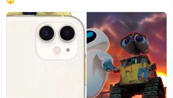 Bentuk kamera iPhone 11 mirip mata robot Wall E. Foto: istimewa