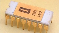 Begini tampilan produk chip komputer pertama yang diciptakan Intel pada 1969. Istimewa/Dok. Boredpanda.
