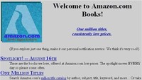 Begini tampilan awal situs ecommerce Amazon. Jauh berbeda dengan tampilannya hari ini. Istimewa/Dok. Boredpanda.