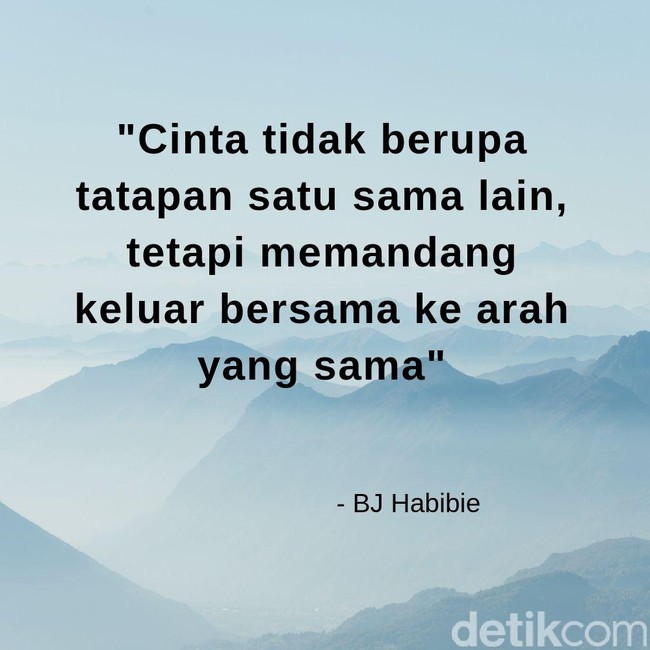 Cinta tidak berupa tatapan satu sama lain, tetapi memandang keluar bersama ke arah yang sama. Foto: dok. detikcom