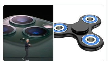 Fidget Spinner pun mirip dengan kamera iPhone 11 Pro. Foto: istimewa