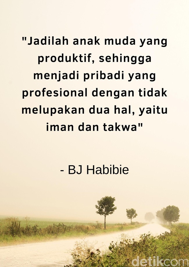 Jadilah anak muda yang produktif, sehingga menjadi pribadi yang profesional dengan tidak melupakan dua hal, yaitu iman dan takwa. Foto: dok. detikcom