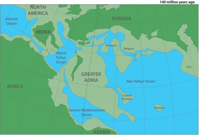 Benua Greater Adria. Foto: Live Science Benua Greater Adria. Foto: Live Science