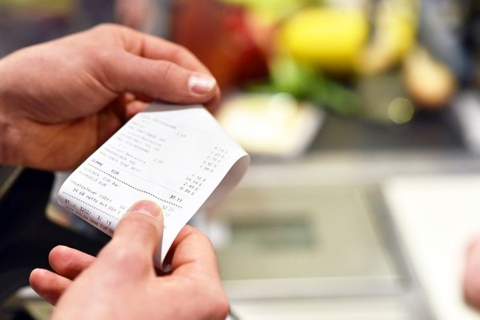 962219688 receipt after payment in the supermarket