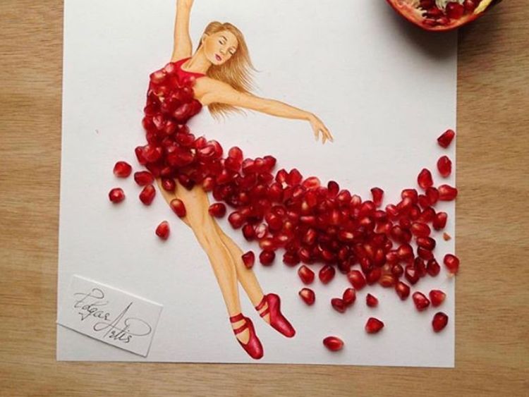 Seniman Ini Gunakan Makanan Untuk Membuat Sketsa Cantik