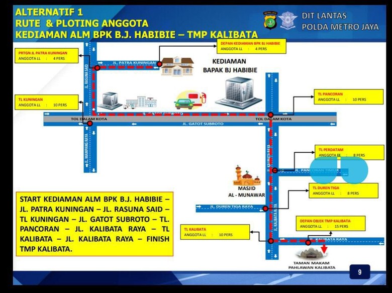 Ini Rute Iring-iringan Rombongan Jenazah BJ Habibie ke TMP Kalibata Ini Rute Iring-iringan Rombongan Jenazah BJ Habibie ke TMP Kalibata