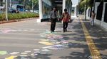Trotoar Sudirman Makin Cantik Berkat Lukisan