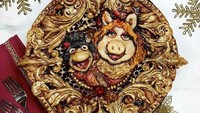 Pie dibentuk menjadi salah satu karakter bonekanya Jim Henson. Nampak pie ini begitu detail dan mempesona. Foto: Instagram @thepieous
