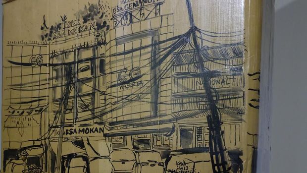 Uniknya Menggambar Sketsa di Atas Kardus