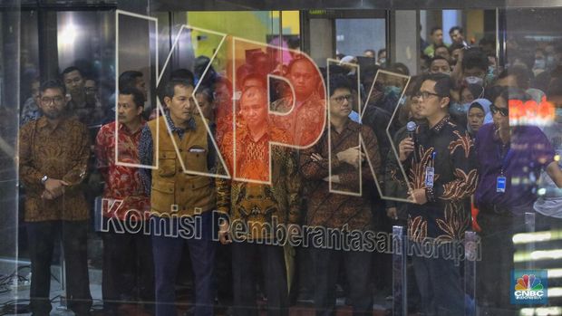 KPK Gelar Konferensi Pers (CNBC Indonesia/Andrean Kristianto)