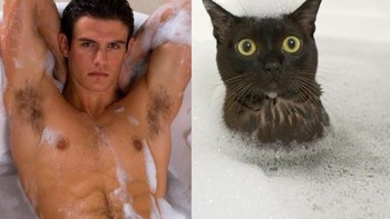 Pose di bak mandi. (Foto: sadanduseless)