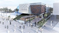 Desain paviliun Indonesia di Dubai Expo menonjolkan nilai-nilai budaya nusantara disatukan dengan pemanfaatan teknologi modern. Pool/Wijaya Karya.