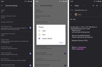 Tampilan dark mode di Gmail.