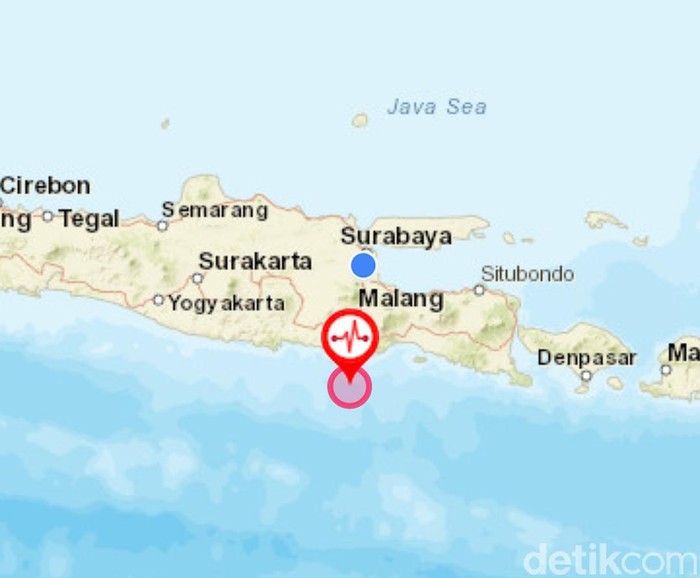 Gempa M 3 8 Di Laut Malang Selatan Dipicu Dua Lempeng Indo Australia