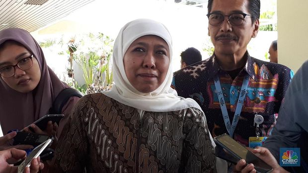 Gubernur Jawa Timur Khofifah Indar Parawansa di JCC, Senayan, Jakarta