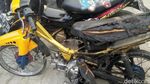 FOTO: Pemuda Cianjur Bakar Motornya Karena Nggak Terima Ditilang