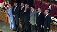 Kelima pimpinan baru KPK periode 2019-2023 turut hadir di gedung DPR, Senayan, Jakarta.