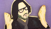 Saya sangat senang membuat cookies ini. Royal icing, pewarna makanan, cat yang bisa dimakan, dan debu yang bisa dimakan juga, kata Jasmine mengenai cookies Keanu Reeves ini. Foto: Instagram helloyummyholic