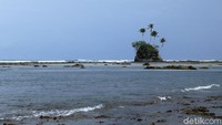 Jika air sedang pasang, pulau ini makin mirip dengan di film Spongebob Squarepants. Setuju atau tidak traveler? (Randy/detikcom)