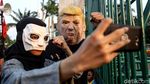 Wow! Ada Donald Trump Ikut Demo Tolak RKUHP di DPR