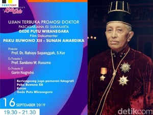 Kisah Galau Raja Solo Paku Buwono XII Diangkat Sebagai Disertasi