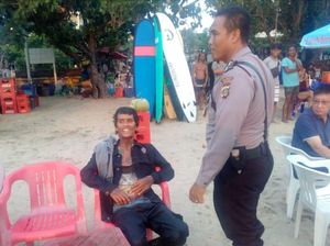 Polisi: Pria Penodong Pisau di Pantai Kuta Baru Keluar dari RSJ Bangli