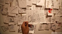 Kumpulan sketsa yang dipamerkan.