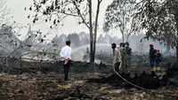 Jokowi menyebut ada aparat yang berjibaku lebih dari sebulan menangani karhutla. Oleh sebab itu, ia menekankan pentingnya upaya pencegahan. Laily Rachev/Biro Pers Sekretariat Presiden.