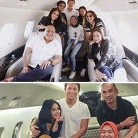 Pesawat jet pribadi yang dinaiki Maia dan Syahrini ini tengah jadi perbincangan hangat netizen karena dianggap memiliki kemiripan. Dalam vlog terbarunya, Syahrini mengungkapkan dirinya kini bisa lebih mudah berpergian dengan pesawat jet karena tidak perlu lagi menyewa melainkan dipinjamkan oleh ayah mertuanya alias ayah dari suaminya Reino Barack. Sedangkan Maia, diketahui kerap naik pesawat jet yang dimiliki suaminya, Irwan Musry. Foto: Instagram @princessyahrini, @maiaestiantyreal
