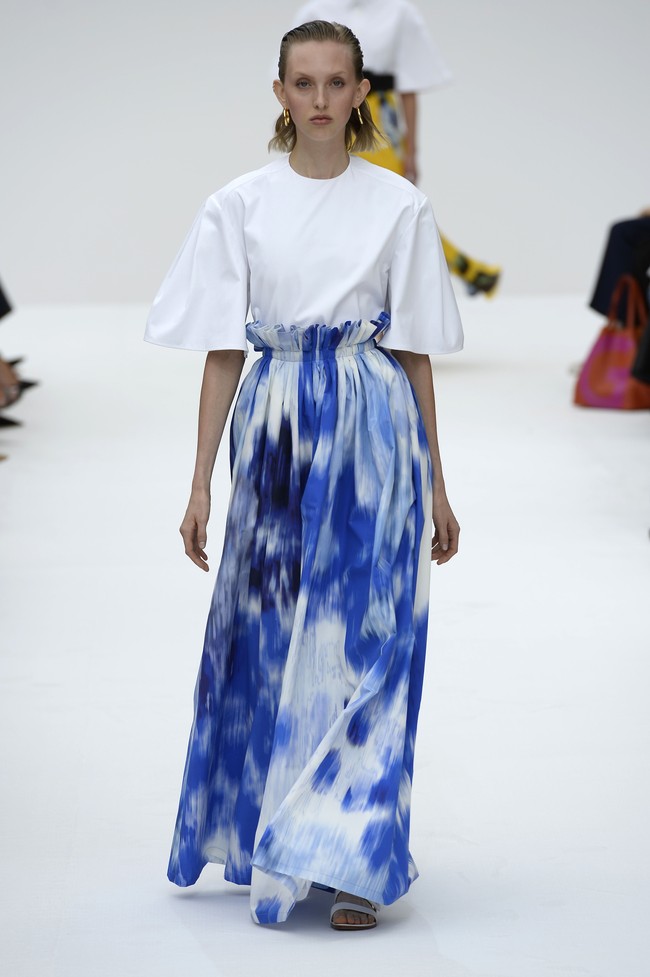 Fashion show koleksi busana terbaru Carolina Herera yang diperagakan di New York Fashion Week Spring 2020, Garden of the Battery, New York. Senin (9/9/2019). Photo by Fernanda Calfat/Getty Images