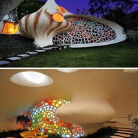 9. Rumah Kerang  Rumah karya Arquitectura Organica ini sangat unik karena bentuknya yang menyerupai cangkang kerang raksasa. Rumah milik keluarga muda Gaudi dan Frank Lloyd Wright ini terletak di kota Meksiko. (Foto: Dok. Boredpanda)