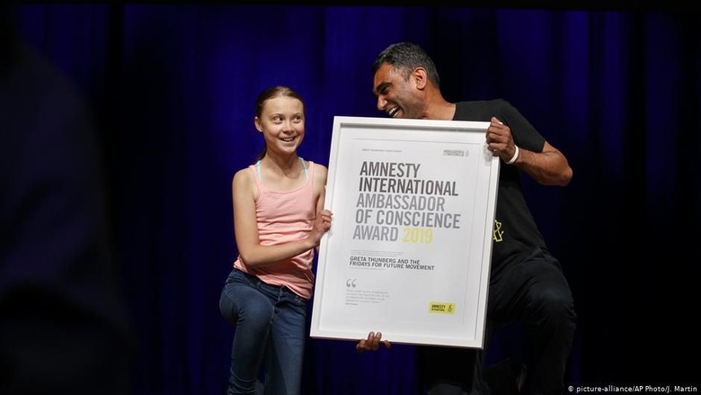 Penghargaan Amnesty International Untuk Aktivis Iklim Greta Thunberg Penghargaan Amnesty International Untuk Aktivis Iklim Greta Thunberg