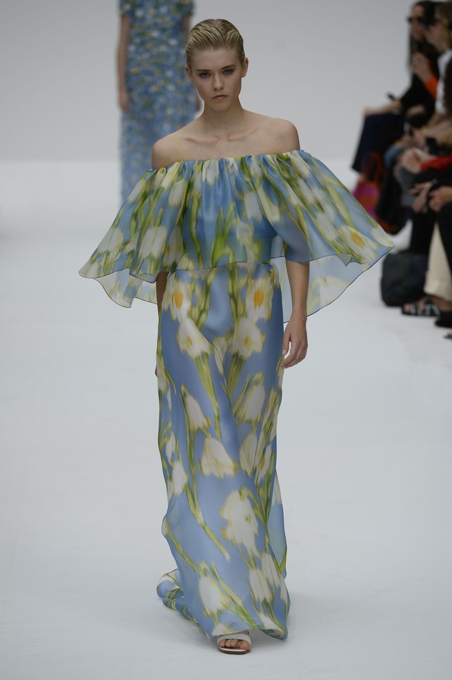 Fashion show koleksi busana terbaru Carolina Herera yang diperagakan di New York Fashion Week Spring 2020, Garden of the Battery, New York. Senin (9/9/2019). Photo by Fernanda Calfat/Getty Images