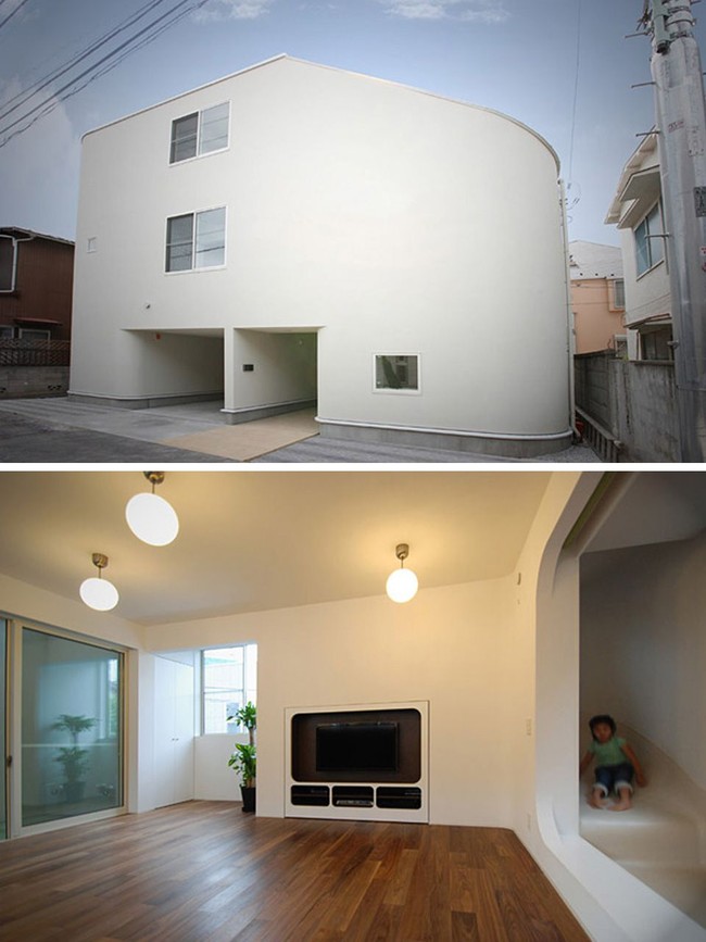 7. Rumah Perosotan Berbeda dengan rumah lainnya, setiap lantai di rumah ini terkoneksi dengan perosotan. Sehingga untuk turun ke lantai yang lebih rendah dalam rumah ini, kita hanya perlu duduk dan melewati perosotan yang ada. Rumah yang berlokasi di Jepang ini didesain oleh LEVEL Architects. (Foto: Dok. Boredpanda)