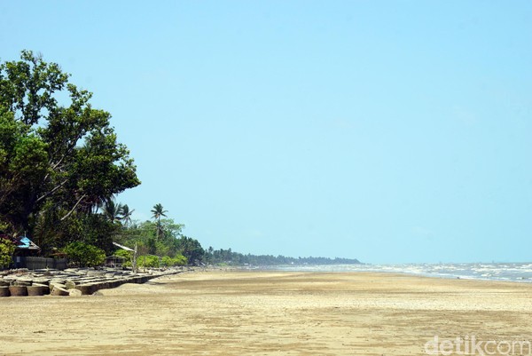 Di pinggir pantai, ada banyak pepohonan sehingga membuat suasana jadi rindang dan sejuk. Ada juga warung penjual makanan di sepanjang garis pantai. (Wahyu Setyo/detikcom) Di pinggir pantai, ada banyak pepohonan sehingga membuat suasana jadi rindang dan sejuk. Ada juga warung penjual makanan di sepanjang garis pantai. (Wahyu Setyo/detikcom)