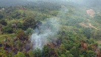 Meskipun masih dalam kondisi terpapar kabut asap akibat kebakaran hutan dan lahan (karhutla) serta musim kemarau, masih ada warga yang melakukan pembakaran lahan untuk berladang. Antara Foto/Iggoy el Fitra.
