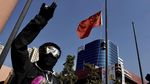 Potret Demonstran Hong Kong Kembali Beraksi di Bawah Terik Matahari