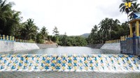 Lalu, struktur dapat beradaptasi dengan perubahan dasar sungai (fleksibel), kerusakan yang terjadi pada bangunan bendung/bangunan pengendali dasar sungai dapat diganti sesuai dengan bagian-bagian yang mengalami depresiasi. Istimewa/Kementerian PUPR.