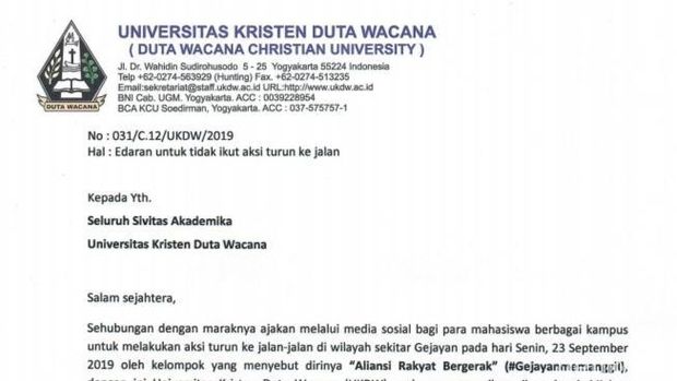 Respons Kampus di Yogya Terkait Aksi 'Gejayan Memanggil' Hari Ini