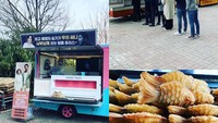 Hayoo, siapa tertarik dengan taiyaki yang diunggah Lee Seung Gi ini? Sepertinya sangat diminati ya, sampai-sampai pembeli harus mengantre. Foto: Instagram leeseunggi.official