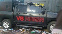 Mobil pengurai massa (Raisa) pun tak luput dari sasaran vandalisme (Foto: Mochammad Zhacky/detikcom)